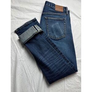 Gap Slim Stretch Kaihara Japanese Selvedge Denim Jeans Men 29x30 Faded Indigo